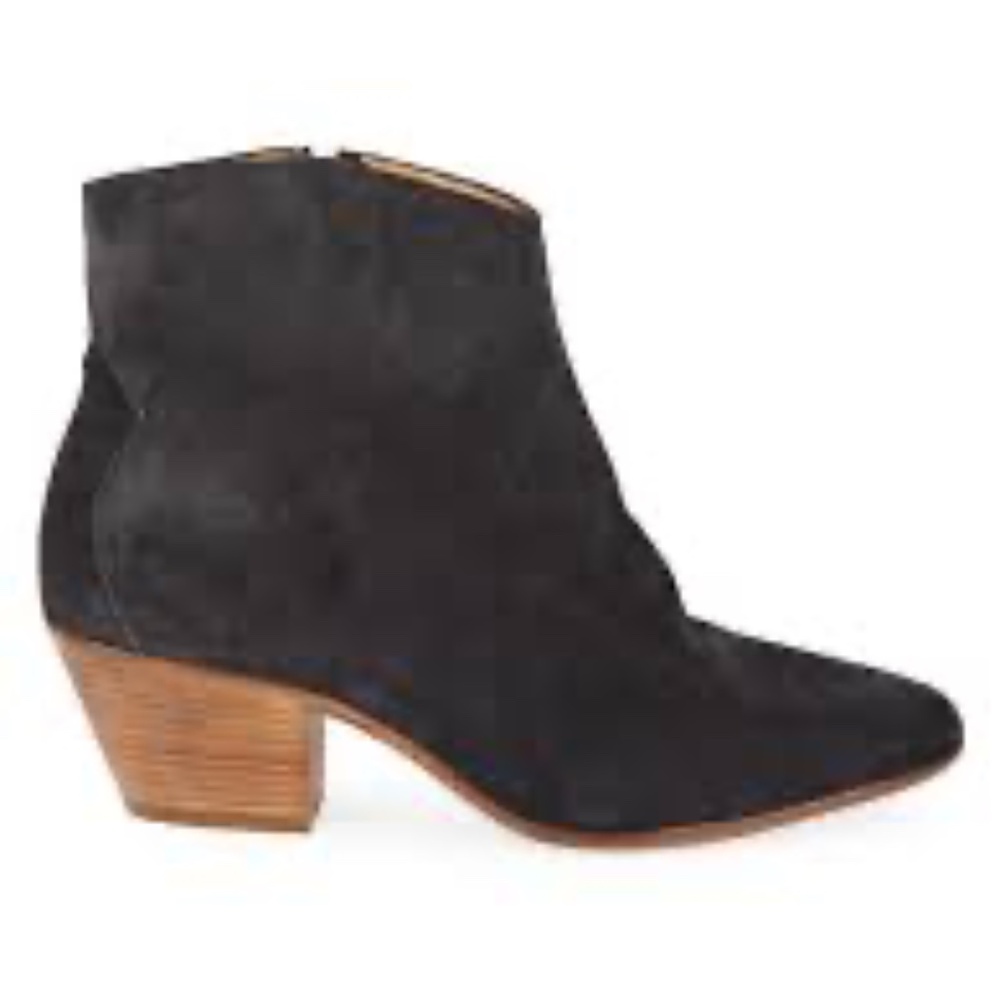 Isabel Marant Dacken Suede Ankle Booties, Navy, Size 41.